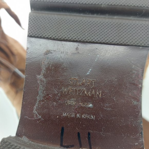 Stuart Weitzman 'Yadastud' Biker Ankle Boot Brown Suede 7M MSRP $585 - Picture 7 of 7